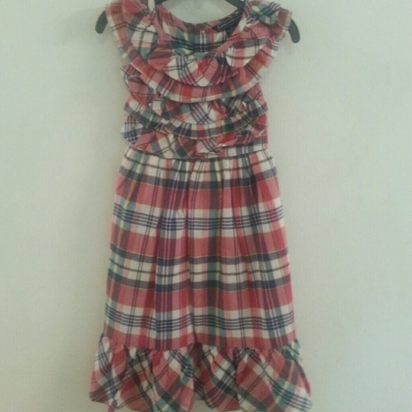 NEW AMERICAN LIVING PLAID DRESS LITTLE GIRLS sz 6 EASTER DRESS - Picture 1 of 4